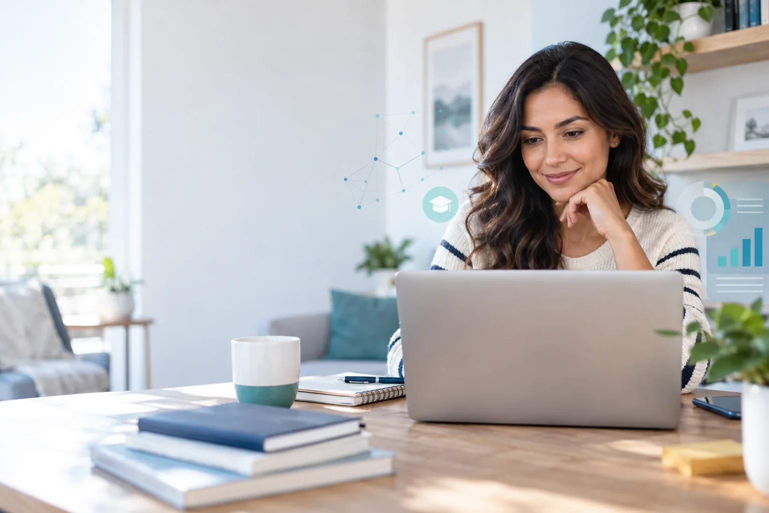 Persona aprendiendo habilidades digitales con una computadora portátil